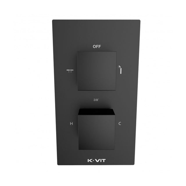 Kartell Nero Square Concealed Thermostatic Shower Valve with Diverter in Matt Black