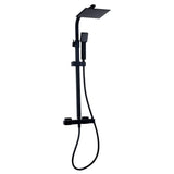 Kartell Nero Square Exposed Bar Shower with Drencher and Sliding Handset in Matt Black