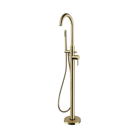 Kartell Ottone Freestanding Bath Shower Mixer in Brushed Brass