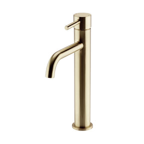 Kartell Ottone Nero High Rise Mono Basin Mixer in Brushed Brass