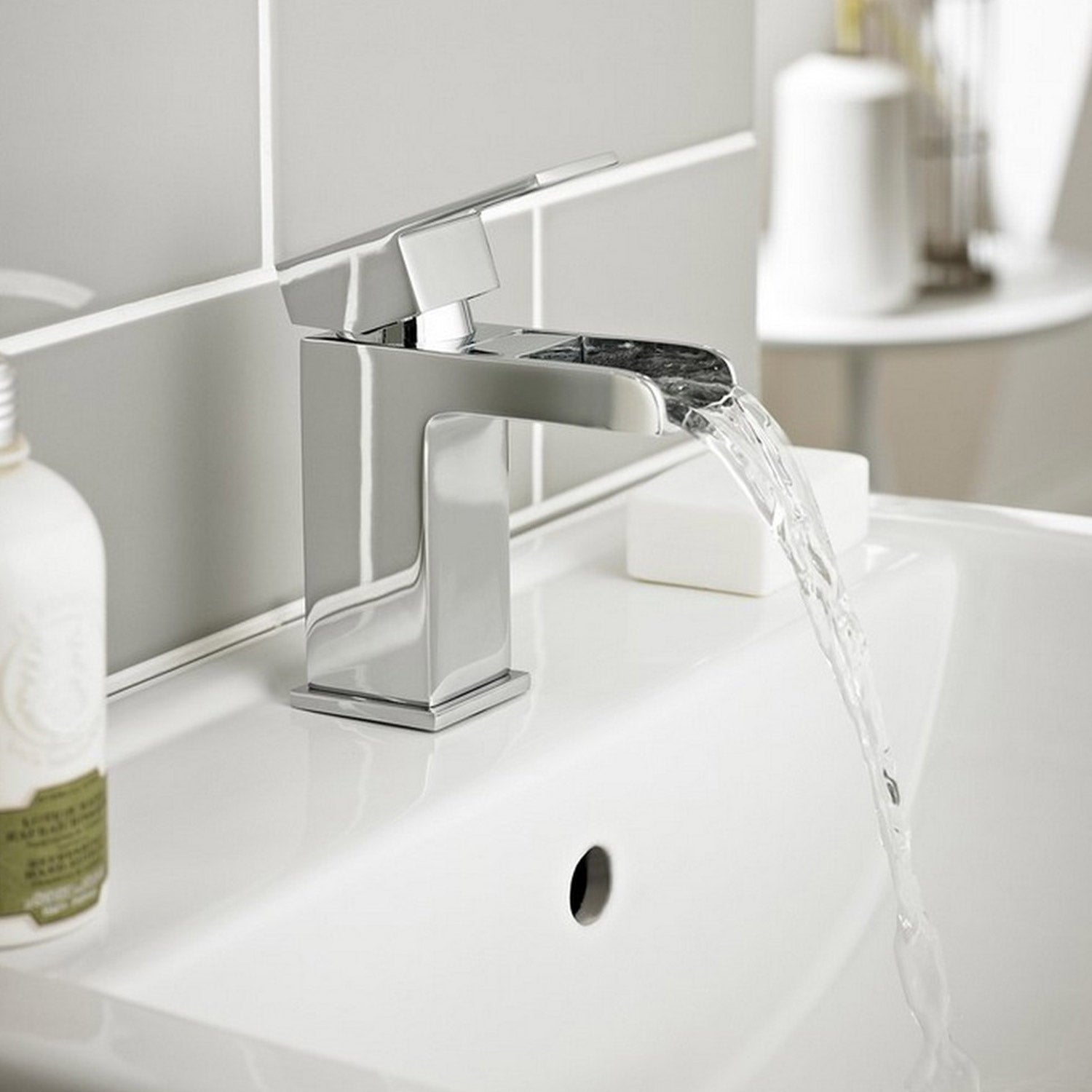 Kartell Phase Mini Basin Mixer with Click Waste in Chrome lifestyle