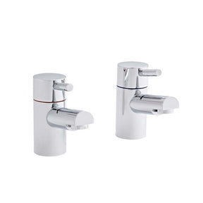 Kartell Plan Bath Pillar Taps in Chrome