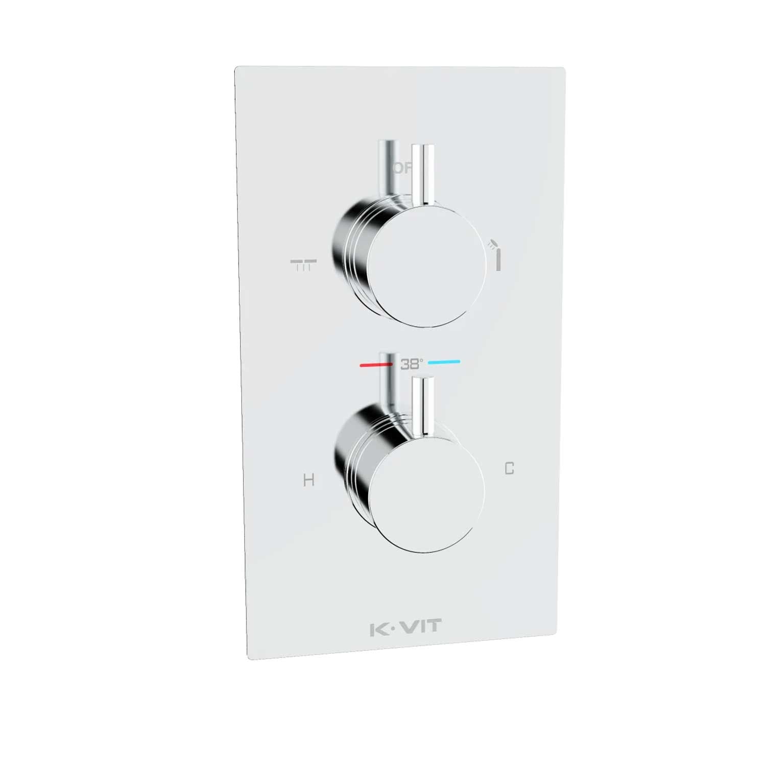 Kartell Plan Concealed Thermostatic Shower Valve with Diverter in Chrome