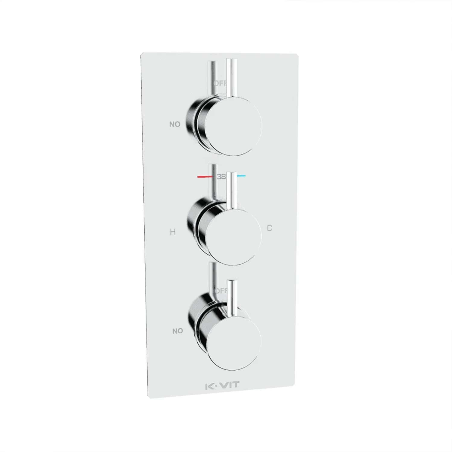Kartell Plan Concealed Thermostatic Triple Shower Valve in Chrome
