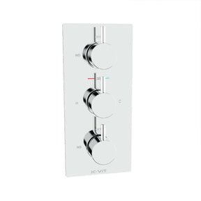 Kartell Plan Concealed Thermostatic Triple Shower Valve in Chrome