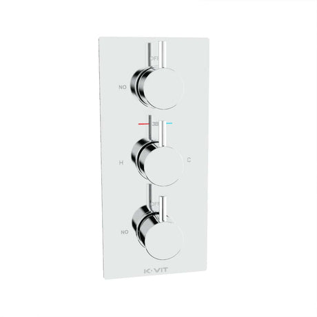 Kartell Plan Concealed Thermostatic Triple Shower Valve in Chrome