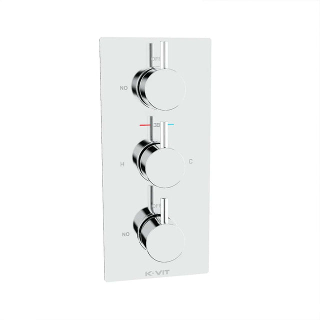 Kartell Plan Concealed Thermostatic Triple Shower Valve in Chrome