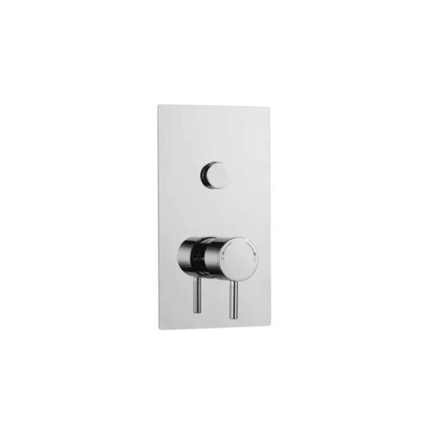 Kartell Plan Single Round Push Button Concealed Thermostatic Shower Valve in Chrome