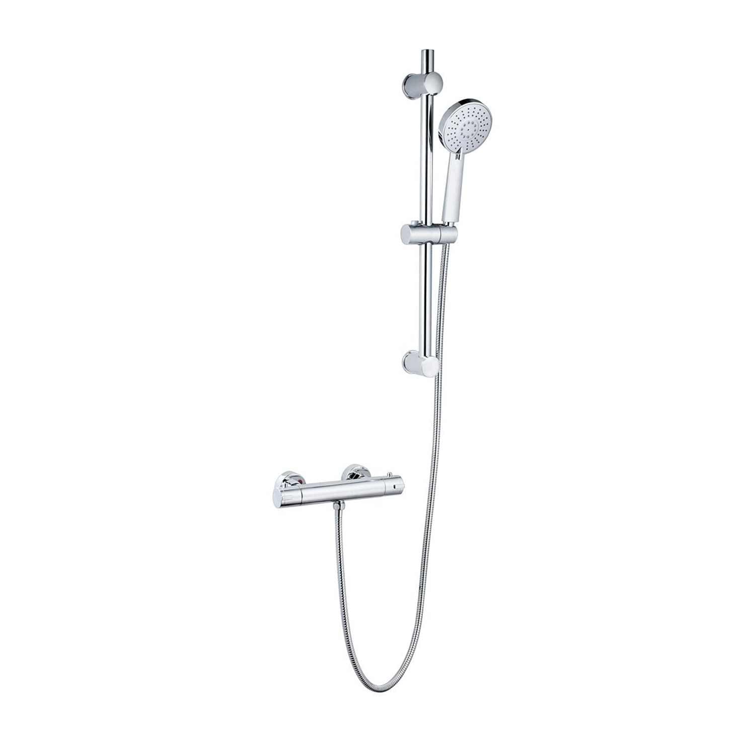Kartell Plan Thermostatic Bar Shower with Adjustable Slide Rail Kit in Chrome