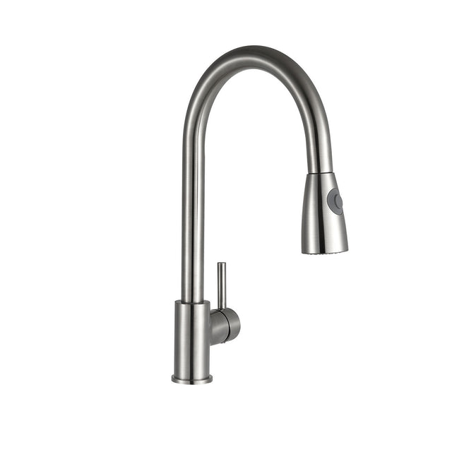 Kartell Pull Out Kitchen Sink Mixer Tap in Brushed Steel