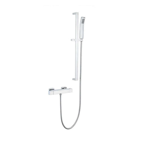 Kartell Pure Thermostatic Exposed Bar Shower with Adjustable Slide Rail Kit in Chrome