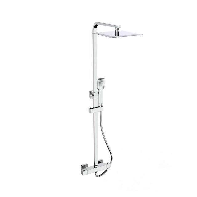 Kartell Pure Thermostatic Exposed Bar Shower with Sliding Handset and Overhead Drencher