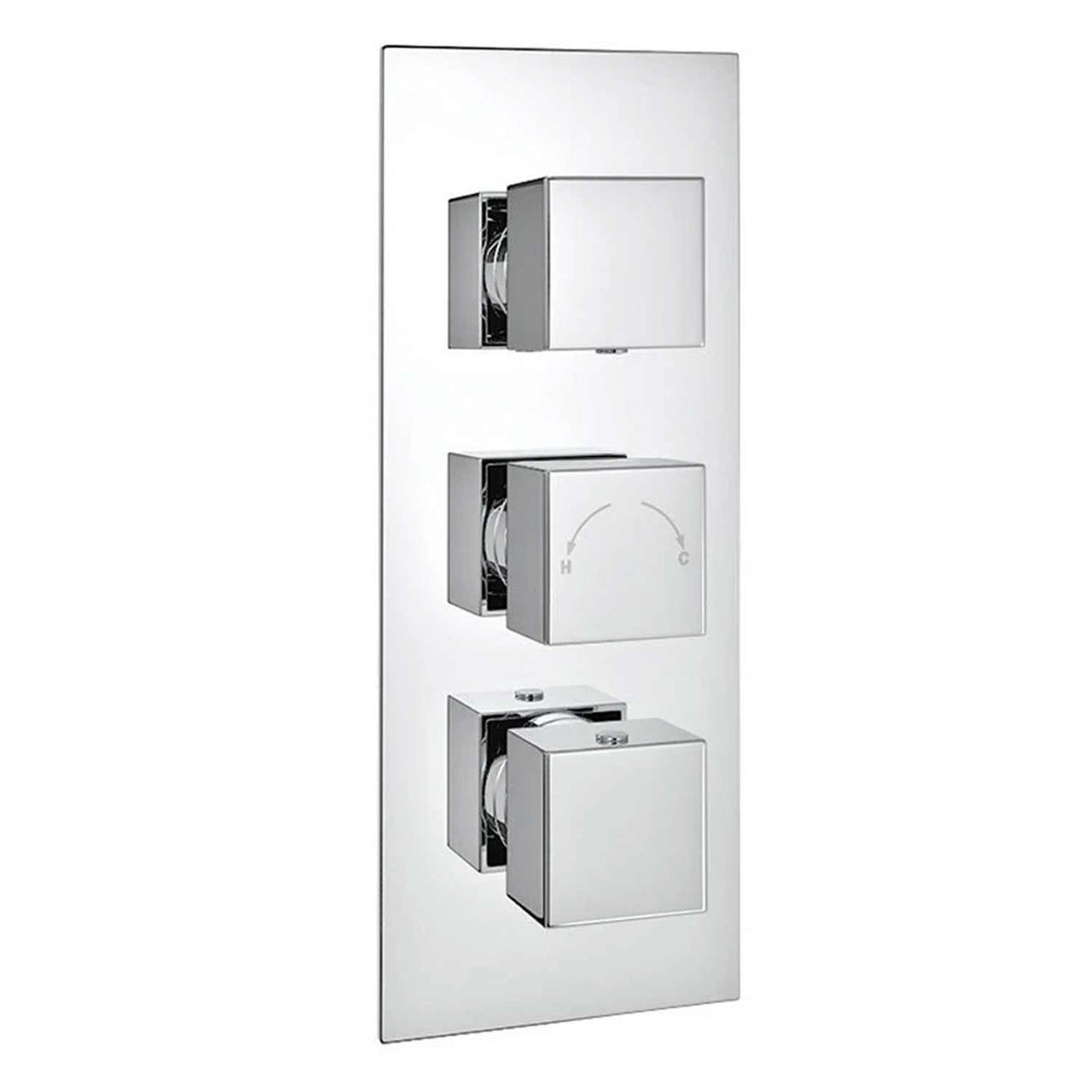 Kartell Pure Triple Concealed Thermostatic Shower Valve Square in Chrome