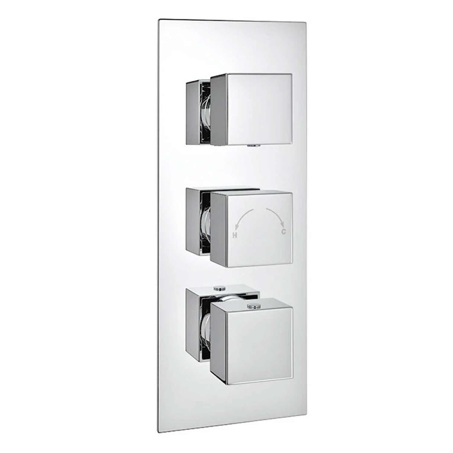 Kartell Pure Triple Concealed Thermostatic Shower Valve in Chrome