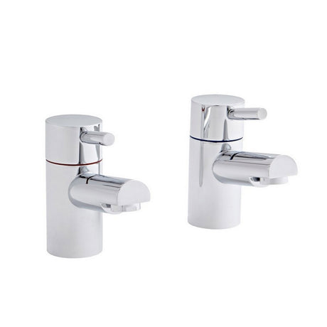 Kartell Times Bath Pillar Taps in Chrome