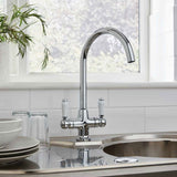 Kartell Traditional Kitchen Sink Mixer Tap in Chrome lifestyle