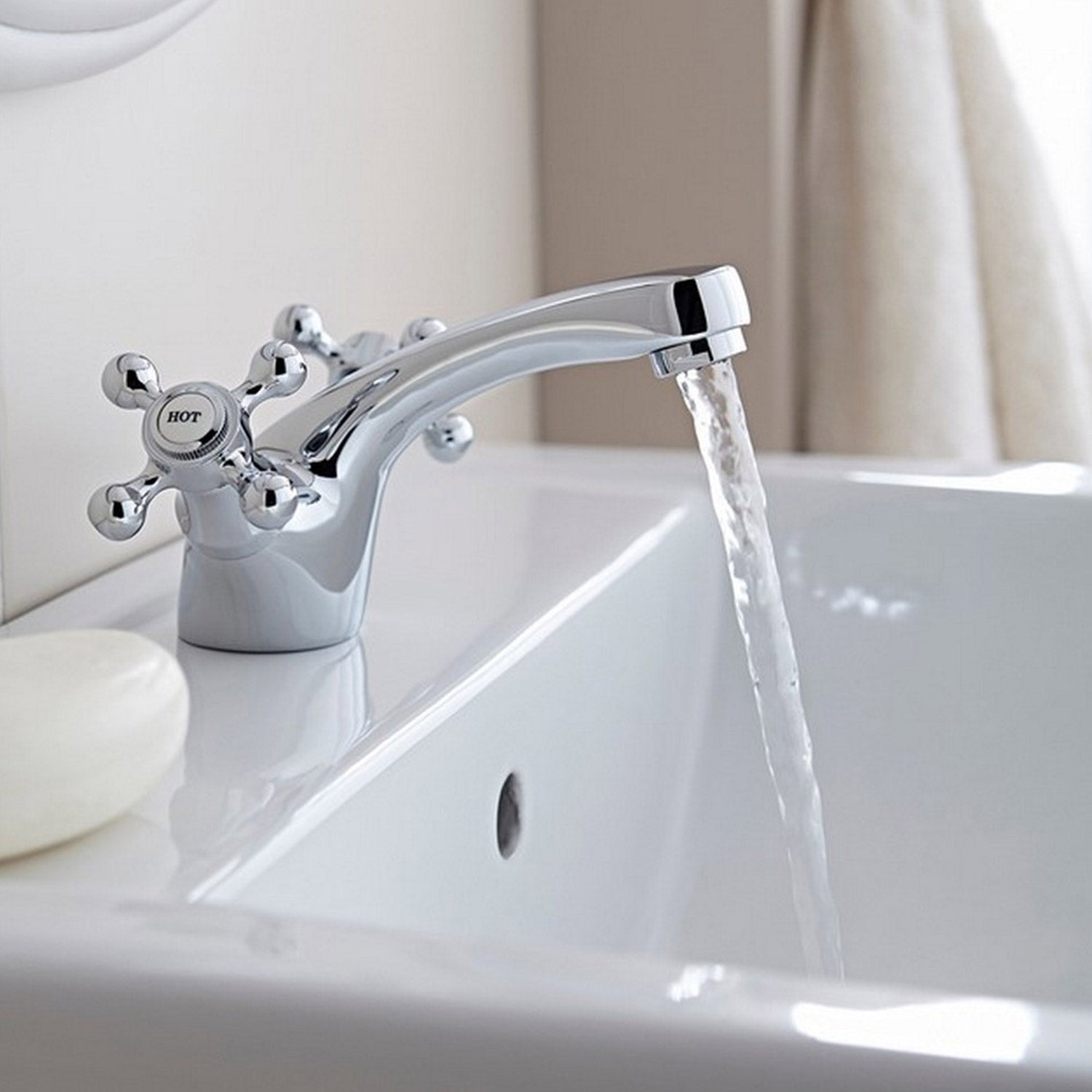 Kartell Victor Mono Basin Mixer with Click Waste in Chrome lifestyle