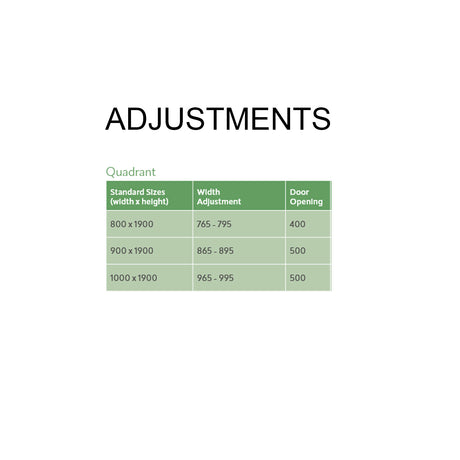 Lakes Classic Single Door Quadrant Enclosure adjustments
