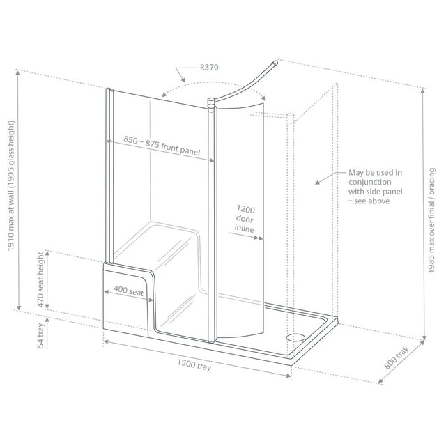 Lakes Classic Walk-In Side Panel