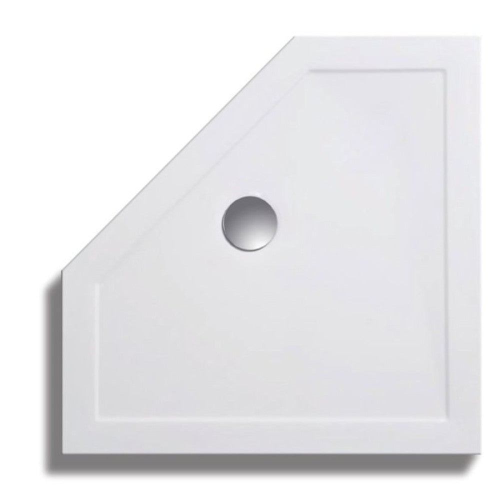 Lakes Low Profile 900mm Pentagonal Shower Tray With Fast Flow Waste
