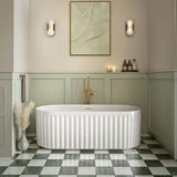 Lira 1700 x 750mm Oval Fluted Freestanding Bath In Gloss White
