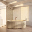 Lira 1700 x 750mm Oval Fluted Freestanding Bath In Matt Stone