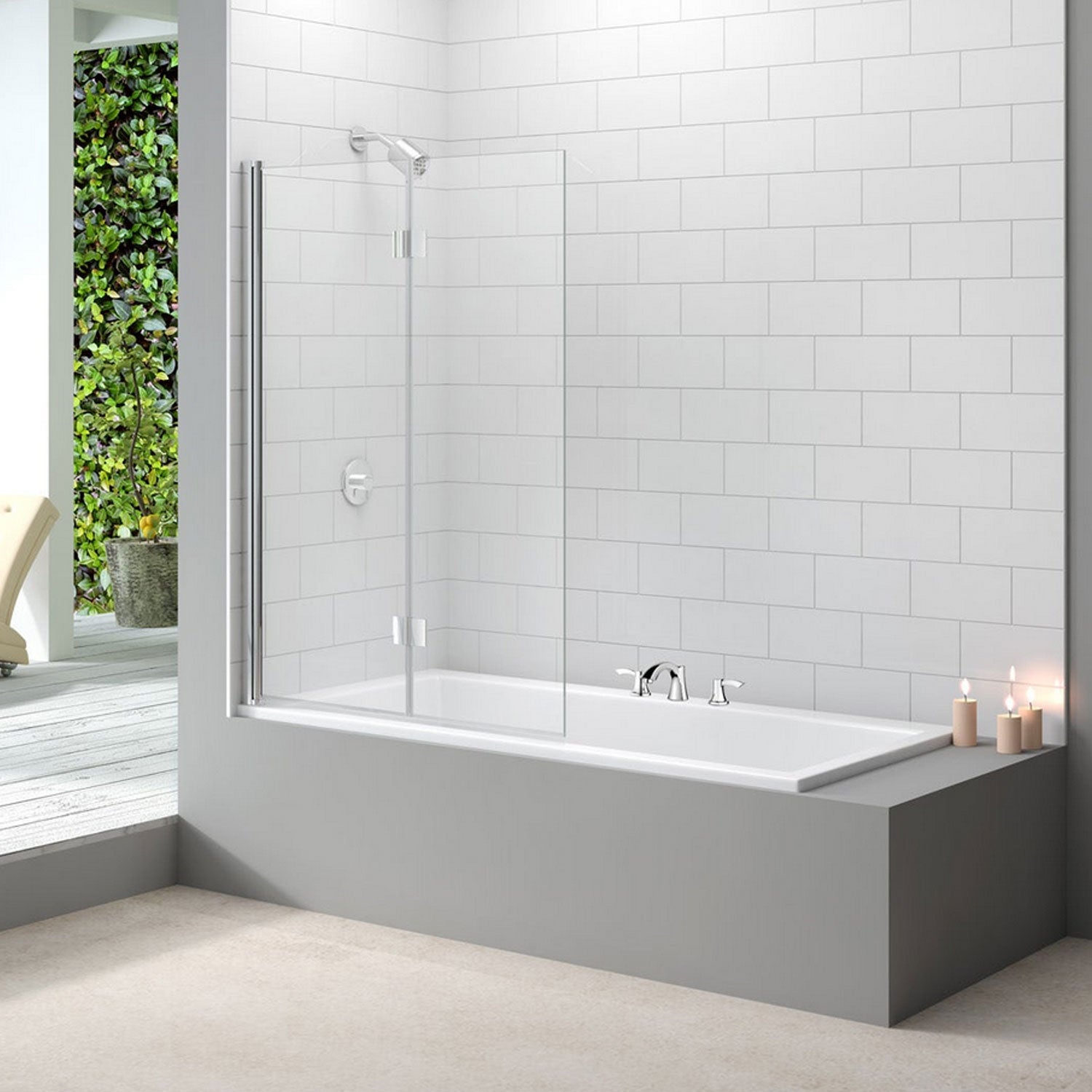 Merlyn 2 Panel 8mm Hinged Folding Bath Screen