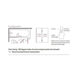 Merlyn 2 Panel 8mm Hinged Folding Bath Screen configuration