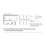 Merlyn 3 Panel 8mm Hinged Folding Bath Screen configuration