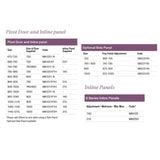 Merlyn 6 Series Pivot Shower Door with Inline Panel dimensions