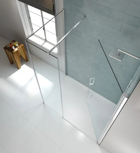 Merlyn 8 Series Frameless Pivot Shower Door And Inline Panel reverse