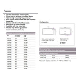 Merlyn MStone Rectangular Shower Tray with Fast Flow Waste dimensions
