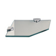 Miller 200mm Glass Corner Shelf with Chrome Brackets