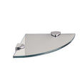 Miller 200mm Glass Round Corner Shelf with Chrome Brackets