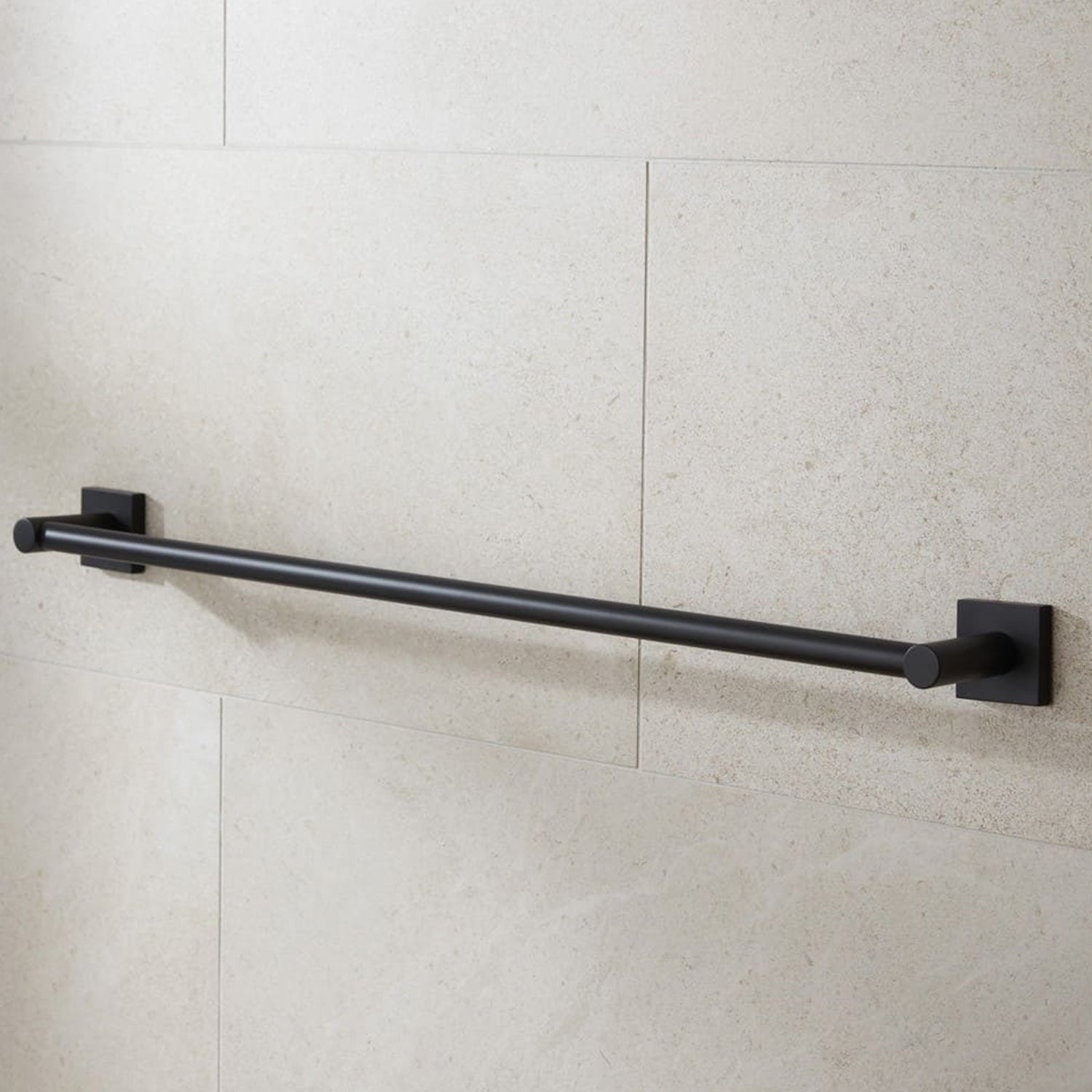 Miller Atlanta 645mm Towel Rail Matt Black lifestyle
