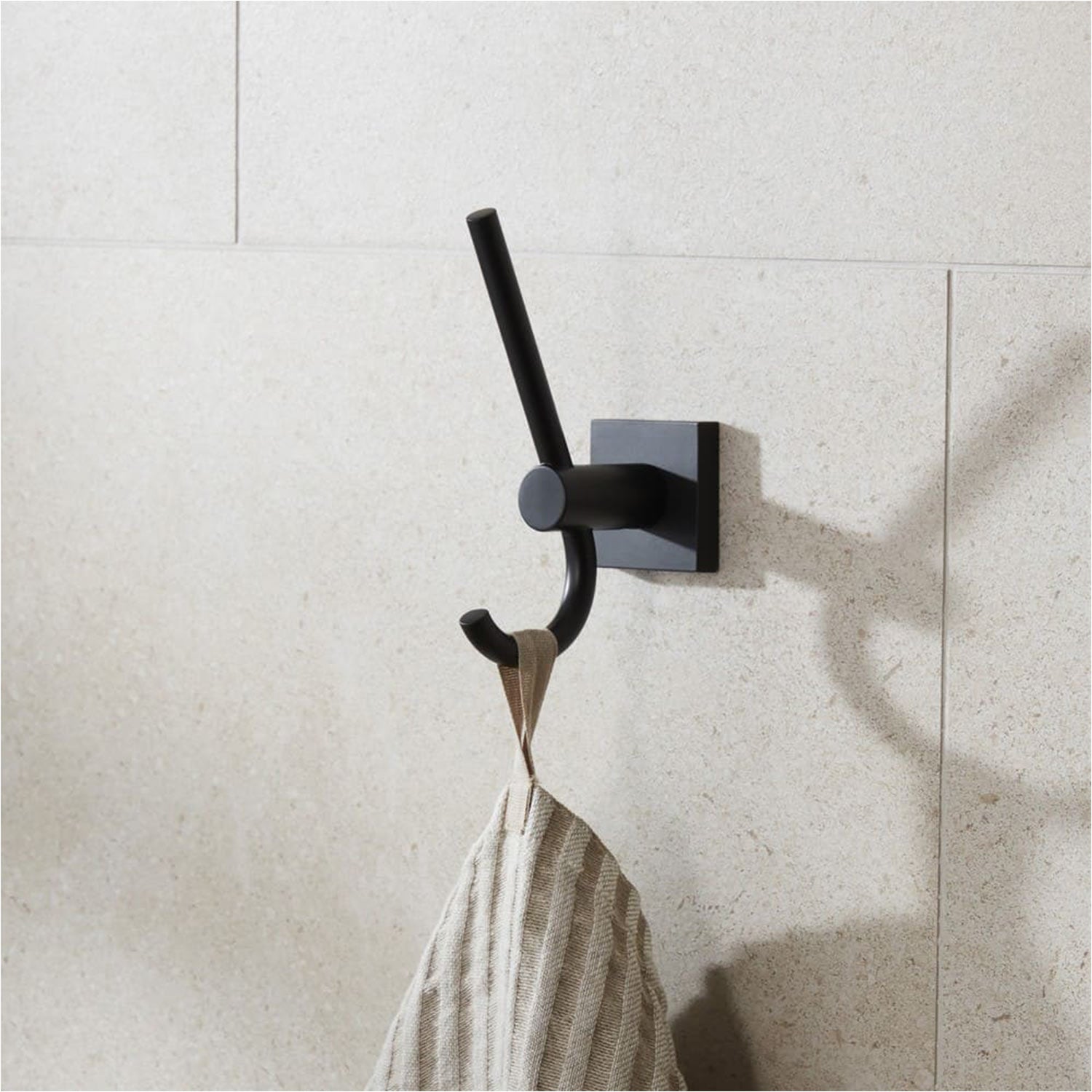 Miller Atlanta Double Robe Hook in Matt Black lifestyle