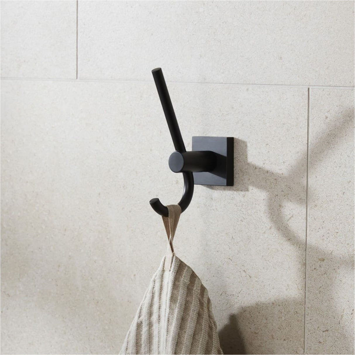 Miller Atlanta Double Robe Hook in Matt Black lifestyle