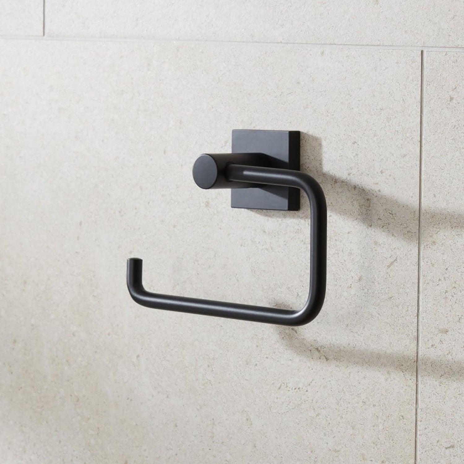 Miller Atlanta Toilet Roll Holder in Matt Black lifestyle