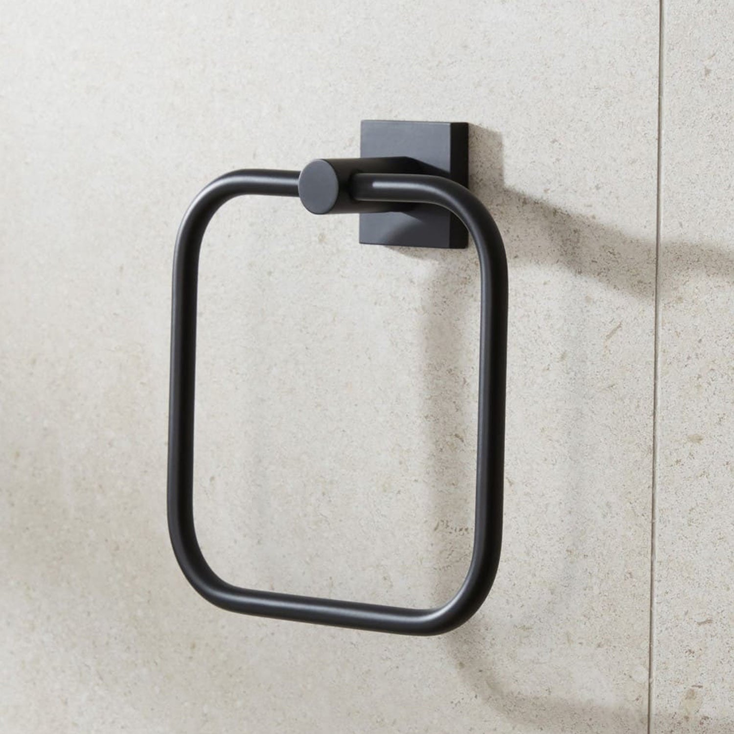 Miller Atlanta Towel Ring in Matt Black lifestyle