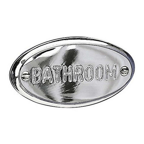 Miller Bathroom Sign in Chrome
