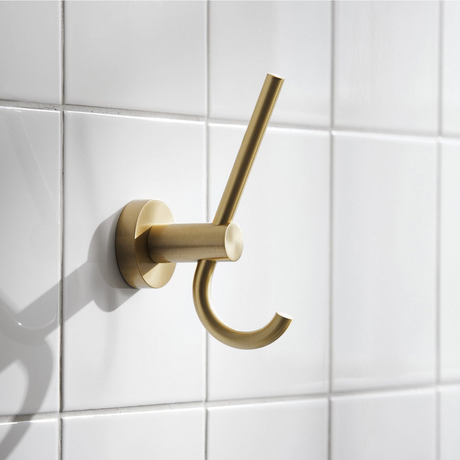 Miller Bond Double Robe Hook in Brushed Brass lifestyle