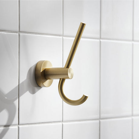Miller Bond Double Robe Hook in Brushed Brass lifestyle
