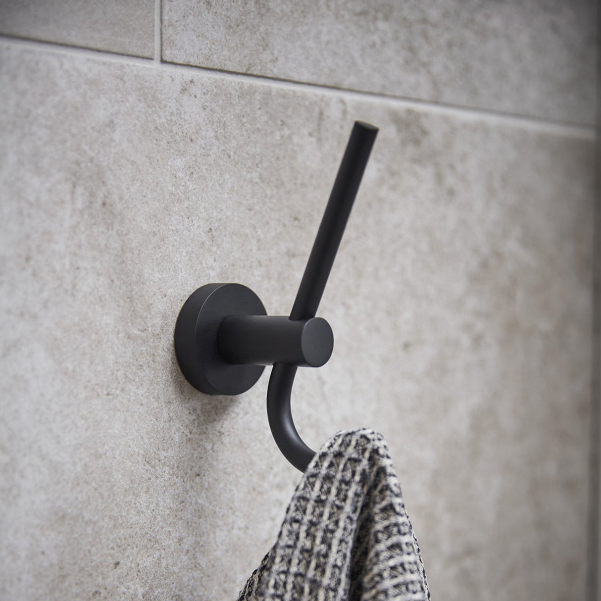 Miller Bond Double Robe Hook in Matt Black lifestyle 2