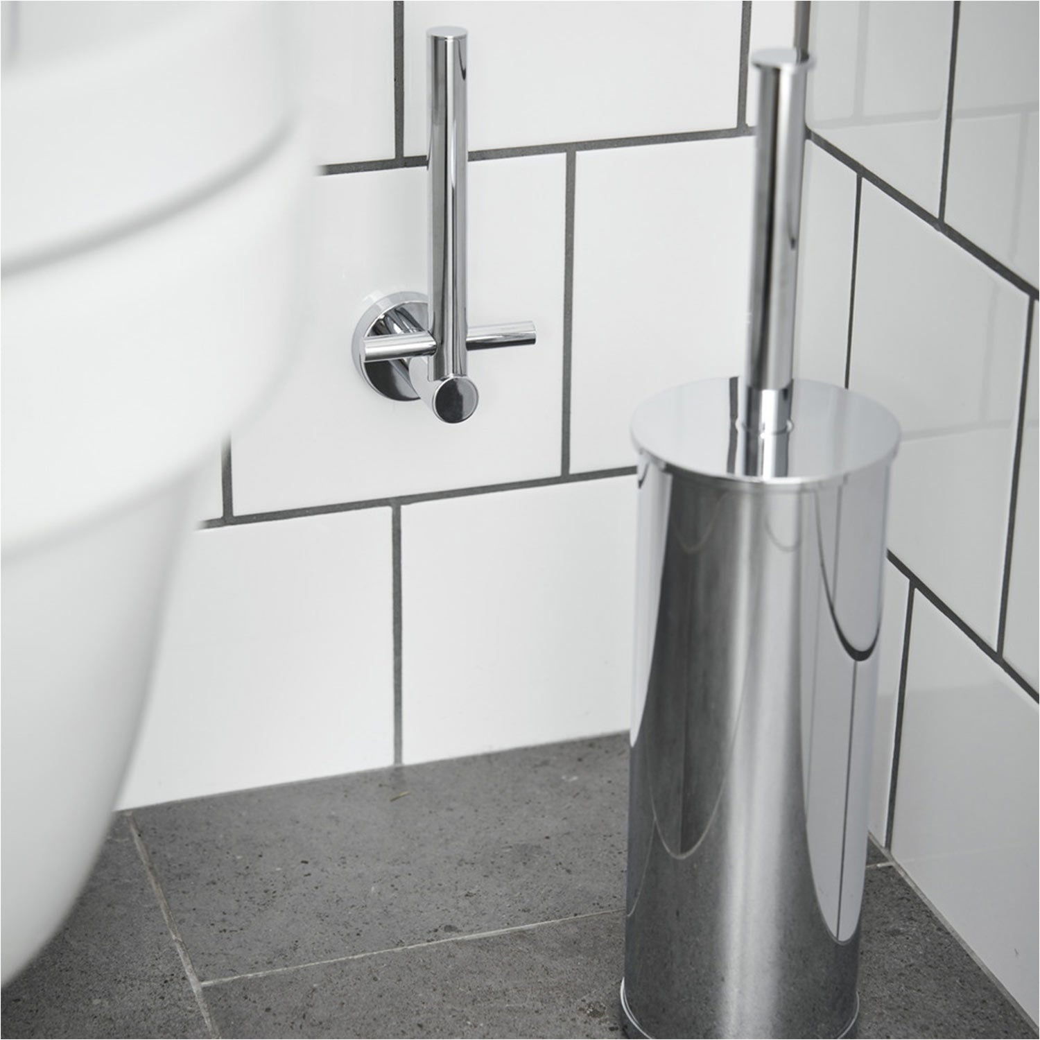 Miller Bond Spare Roll Holder in Chrome lifestyle