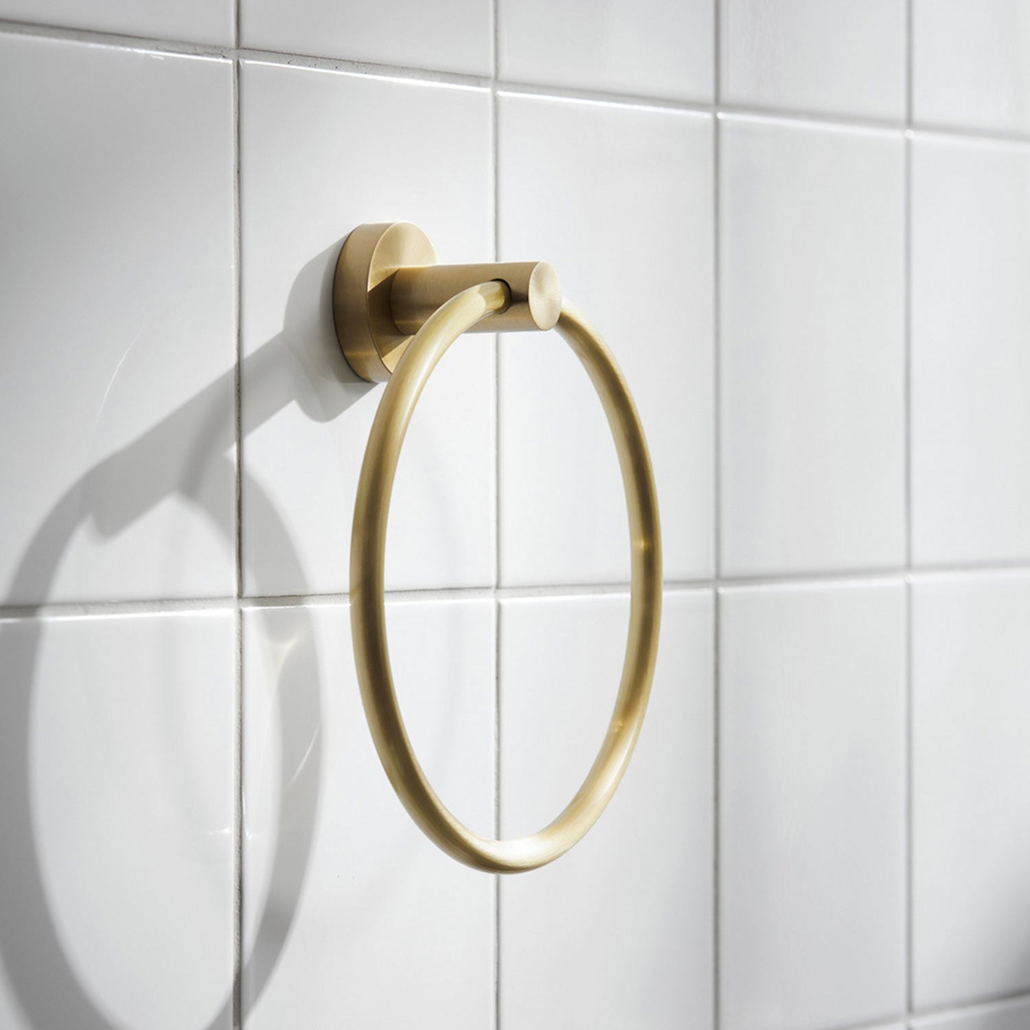 Miller Bond Towel Ring in Brushed Brass lifestyle