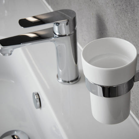 Miller Boston Tumbler Holder in Chrome lifestyle