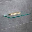 Miller Classic 300mm Glass Shelf with Brushed Brass Fixing Bracket