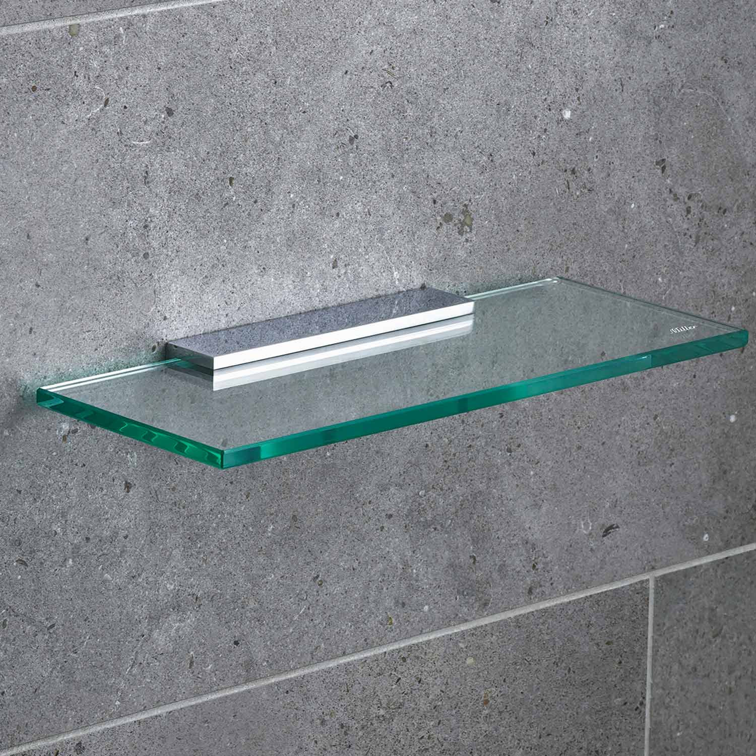 Miller Classic 300mm Glass Shelf with Chrome Fixing Bracket