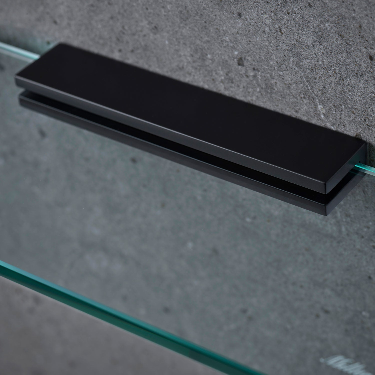 Miller Classic 300mm Glass Shelf with Matt Black Fixing Bracket lifestyle 2