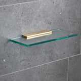 Miller Classic 400mm Glass Shelf with Brushed Brass Fixing Bracket
